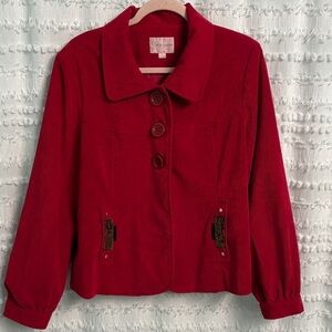 Erin London Red Button-Up Blazer